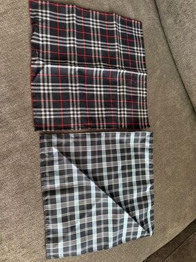 Plaid Pocket Squares Set - Black, White & Red